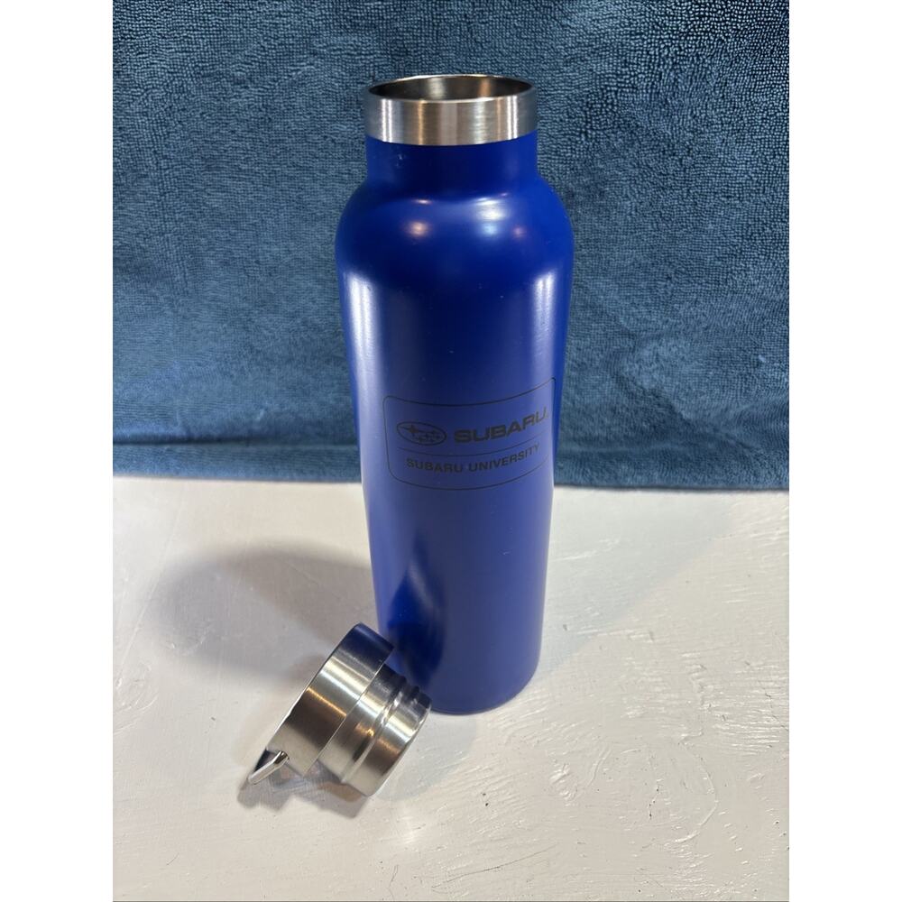 Subaru University branded stainless steel water bottle